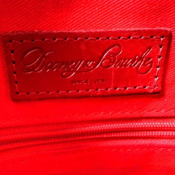 Rare Vintage Dooney & Bourke Zebra Red Trim Distressed Leather Safari Satchel - Picture 8 of 13